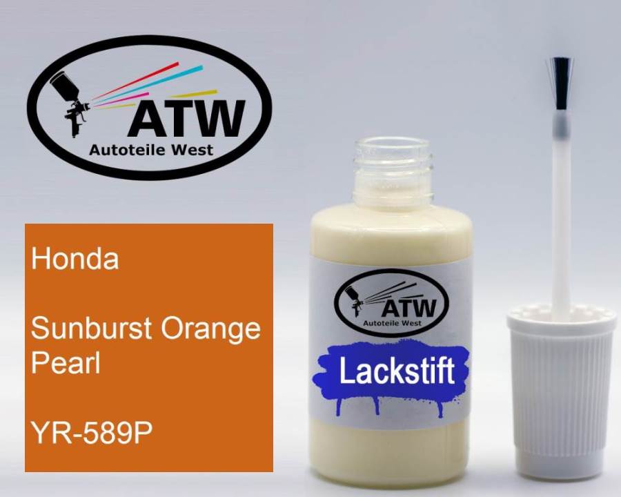 Honda, Sunburst Orange Pearl, YR-589P: 20ml Lackstift, von ATW Autoteile West.